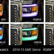 Load image into Gallery viewer, Diode Dynamics 2014-2016 GMC Sierra RGBW DRL LED Boards - Back View
