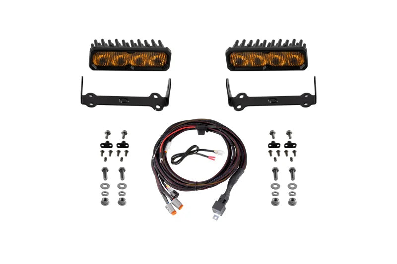 Diode Dynamics 2014-2024 Toyota 4Runner SS6 Max LED Kit Yellow Fog 3000K - Main Product View