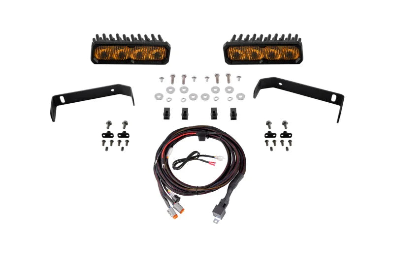 Diode Dynamics 2019-2021 Ford Ranger 2019 SS6 Max LED Kit Yellow Fog 3000K - Main Product View