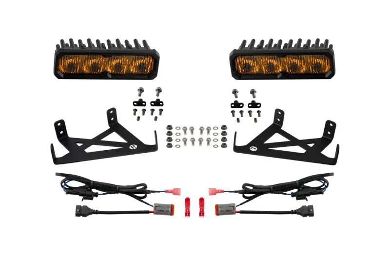 Diode Dynamics 2020-2022 Ford F-250 Super Duty F250 Fog SS6 Max LED Kit Yellow 3000K - Main Product View