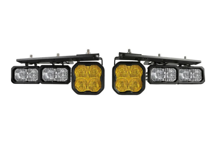 Diode Dynamics 2021 Ford Bronco Stage Series Fog Pocket Kit - Yellow Pro - Main Product View