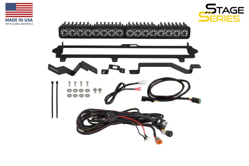 Diode Dynamics 2022-2026 Toyota Tundra Pro Grille SS20 Pro LED Kit White Combo 6000K - Back View