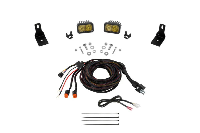 Diode Dynamics 2022+ Ford Maverick, C2 Sport Stage Series Ditch Light Kit Yellow Combo - Main Product View