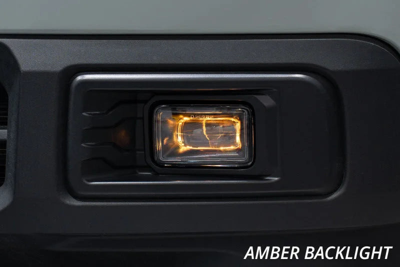 Diode Dynamics 2022+ Ford Maverick Elite Series Add-On LED Fog Light Kit Yellow - Installation View