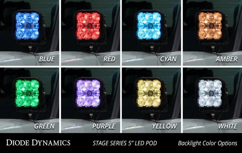 Diode Dynamics 2022 Toyota Tundra C2 Sport Stage Series Ditch Light Kit - Yellow Combo - Side View
