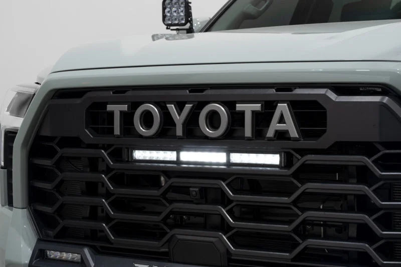 Diode Dynamics 2022+ Toyota Tundra TRD Pro Grille Light Bar Kit - Amber Combo - Back View
