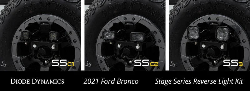 Diode Dynamics 21-22 Ford Bronco SS3 Sport Stage Series Reverse Light Kit - Side View