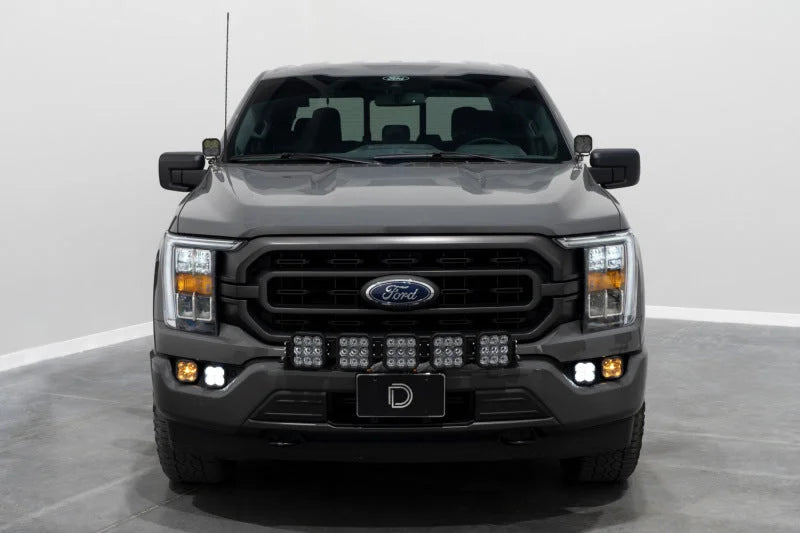 Diode Dynamics 21-22 Ford F-150 SS3 LED Fog Pocket Kit - Yellow Pro - Side View