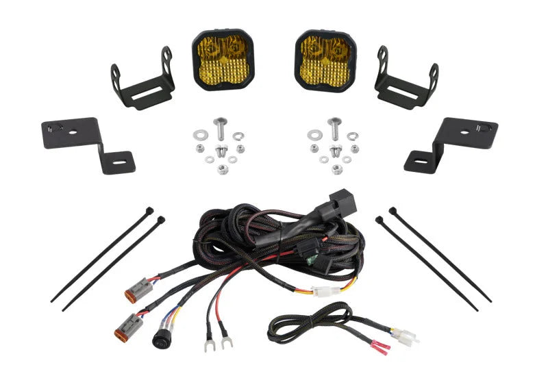Diode Dynamics 21-22 Ford F-150 SS3 Stage Series Backlit Ditch Light Kit - Yellow Pro Combo - Main Product View