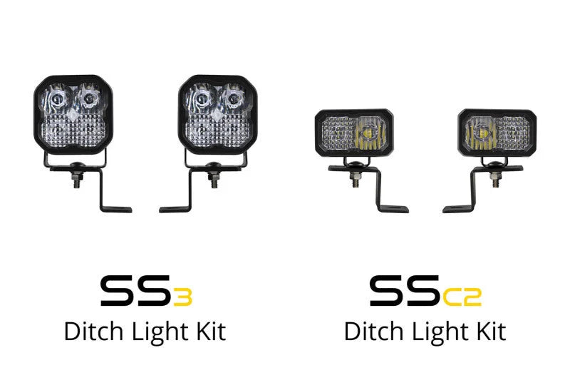 Diode Dynamics 21-22 Ford F-150 SS3 Stage Series Backlit Ditch Light Kit - Yellow Pro Combo - Back View