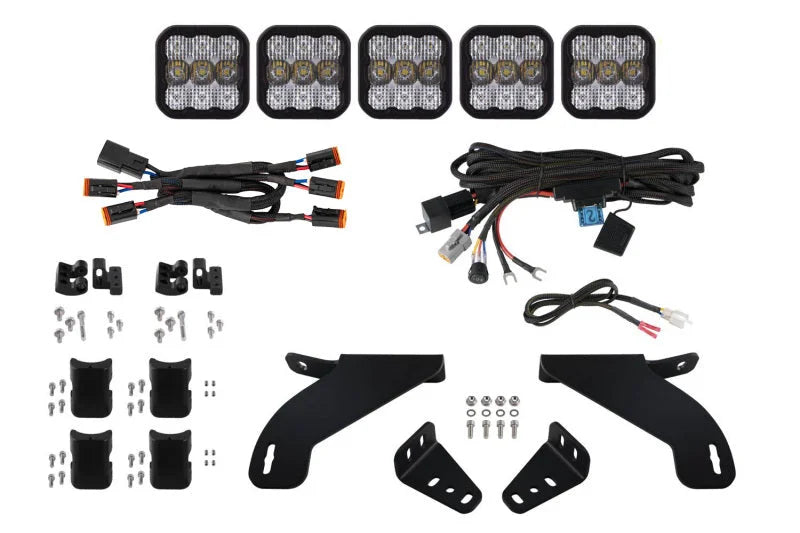 Diode Dynamics 21-22 Ford F-150 SS5 Grille CrossLink Lightbar Kit- Pro White Combo - Main Product View