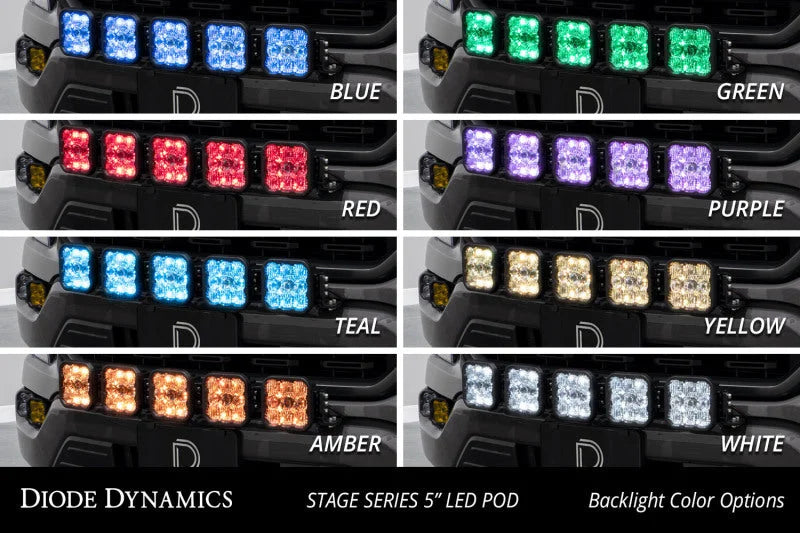 Diode Dynamics 21-22 Ford F-150 SS5 Grille CrossLink Lightbar Kit- Pro White Combo - Side View