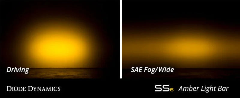 Diode Dynamics 6 In LED Light Bar Single Row Straight SS6 - Amber Wide Light Bar (Single) - Additional View 6