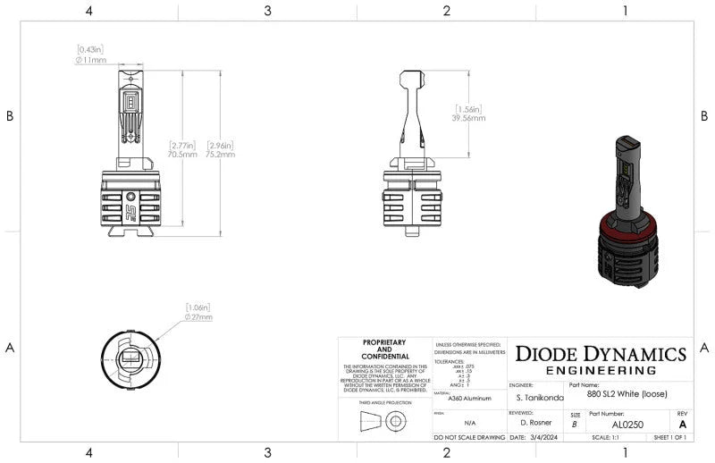 Diode Dynamics 880/881 Yellow SL2 LED Bulb (one) - Installation View