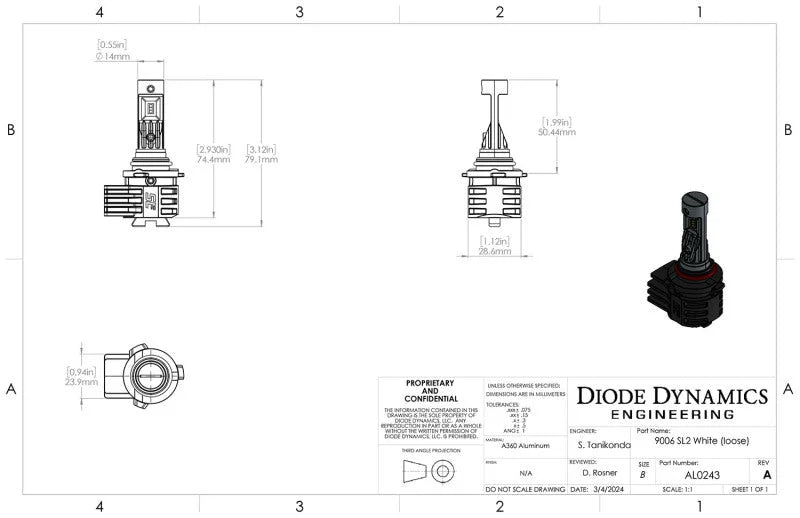 Diode Dynamics 9006/9012 White SL2 LED Bulb (one) - Installation View