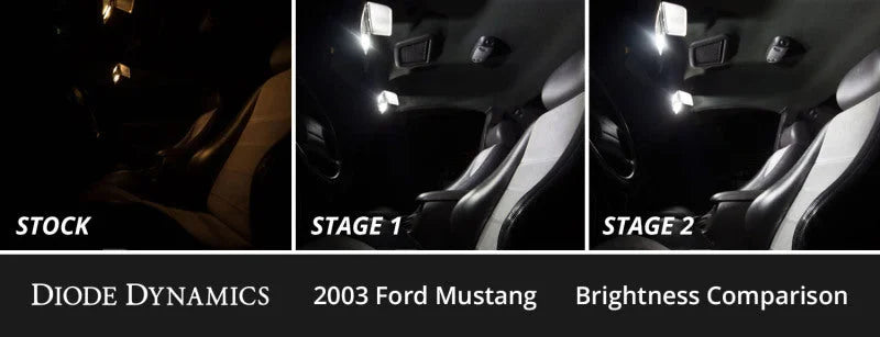 Diode Dynamics 94-04 d Mustang Interior LED Kit Cool White Stage 2 - Back View