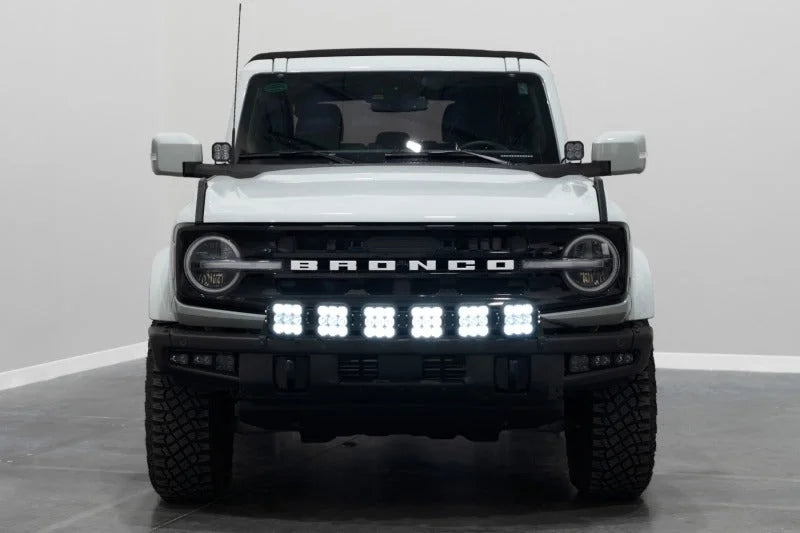 Diode Dynamics Bronco SS5 6-Pod CrossLink Grille Lightbar Kit Sport - White Combo - Back View