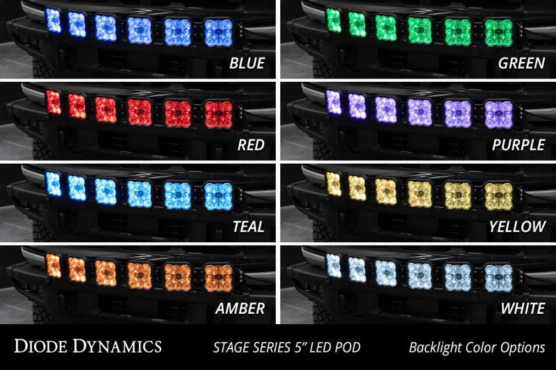 Diode Dynamics Bronco SS5 6-Pod CrossLink Grille Lightbar Kit Sport - White Combo - Additional View 5