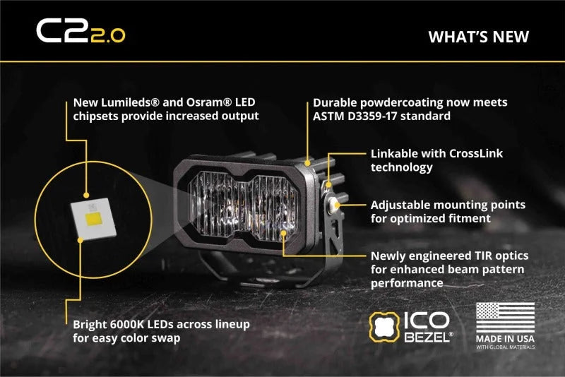 Diode Dynamics C2 2.0 Sport Yellow Driving Standard ABL (single) - Installation View