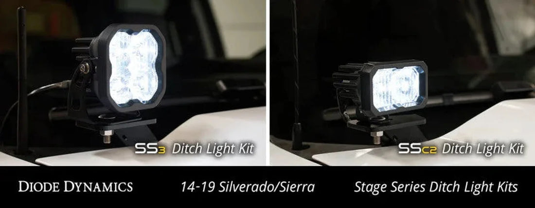 Diode Dynamics 14-19 Silverado/Sierra Ditch Light Brackets for - Installation View