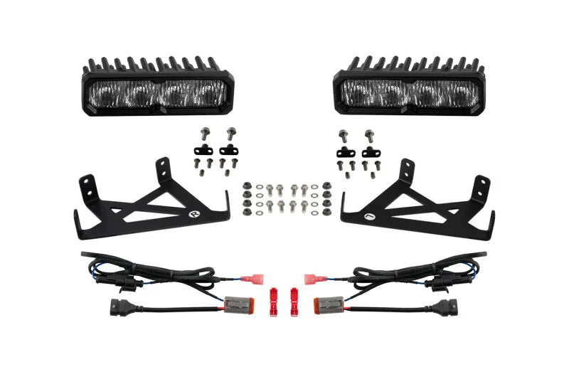 Diode Dynamics Fog SS6 Sport LED Kit White 6000K fits 2020-2022 Ford F-250 Super Duty - Back View