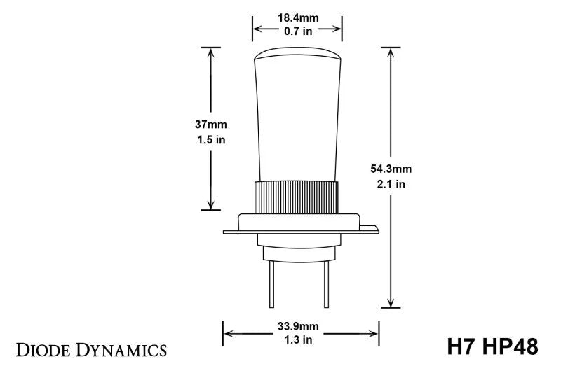Diode Dynamics H7 HP48 LED - Cool - White (Pair) - Back View
