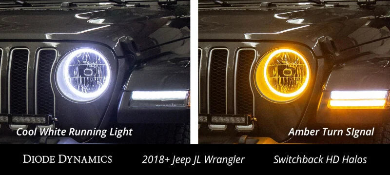 Diode Dynamics Halo Lights LED 50mm Switchback (Pair) - Back View