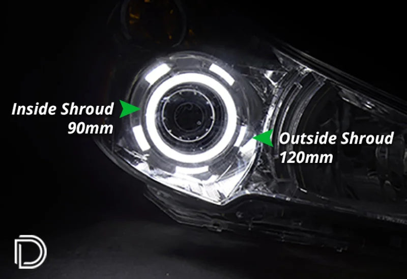 Diode Dynamics Halo Lights LED 90mm/120mm Switchback Four - Side View