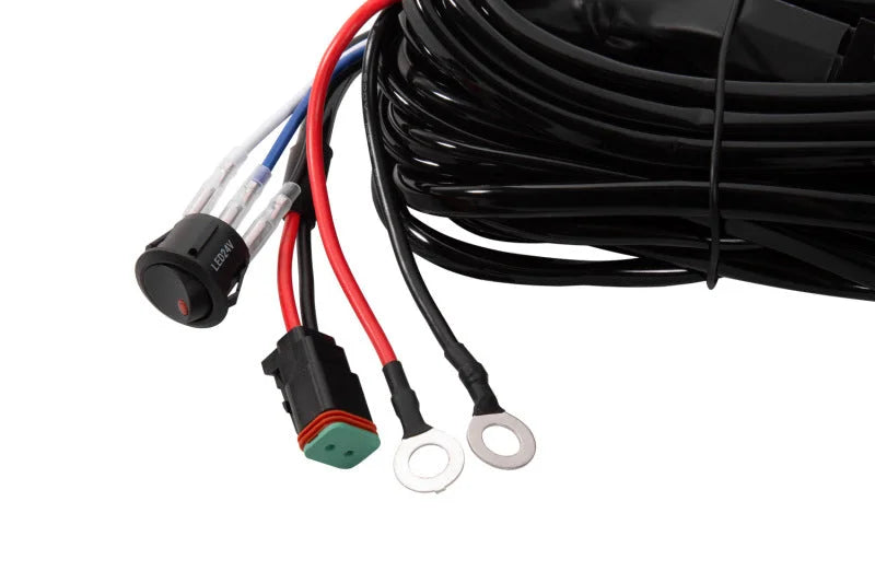 Diode Dynamics Heavy Duty (Single) Output Light Bar Wiring Harness - Side View
