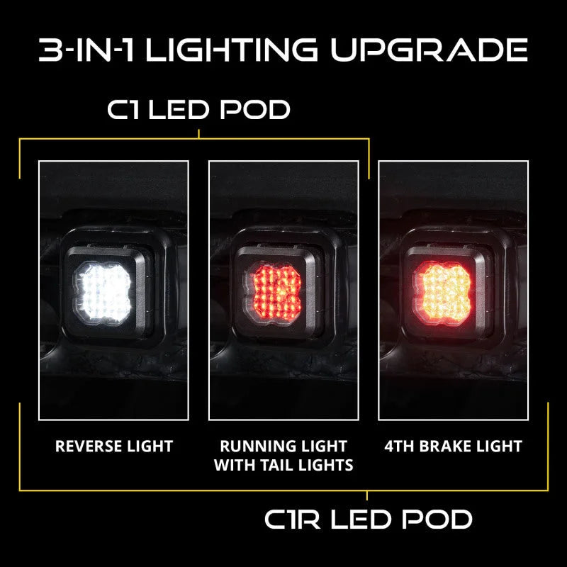 Diode Dynamics Hitch Mount LED Pod Reverse Kit C1R (No Harness) - Installation View