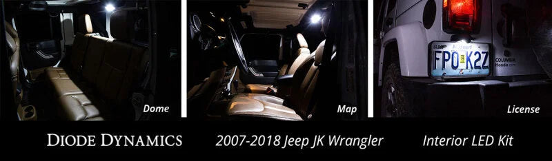 Diode Dynamics Interior Kit Stage 2 - Cool - White fits Jeep Wrangler JK 4 Door - Additional View 6