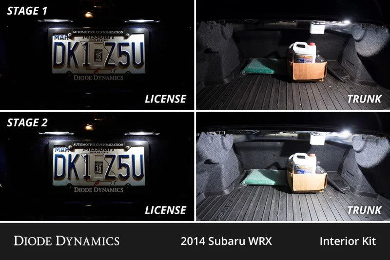 Diode Dynamics Interior LED Kit Cool White Stage 1 fits 2008-2014 Subaru WRX - Side View