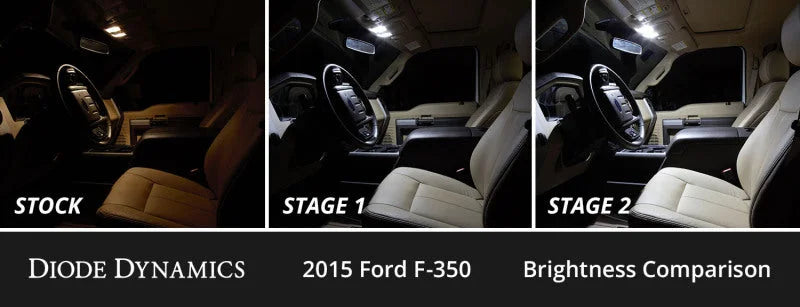 Diode Dynamics Interior LED Kit Cool White Stage 1 fits 2008-2016 Super Duty F250 / F350 - Installation View