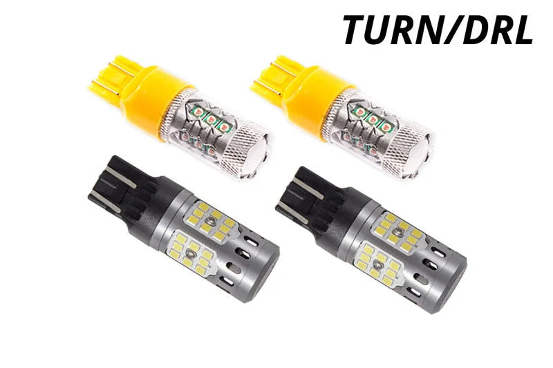 Diode Dynamics JL Wrangler Front Turn Stage 2 (7443 LED Bulb XPR - White and - Amber) - Side View