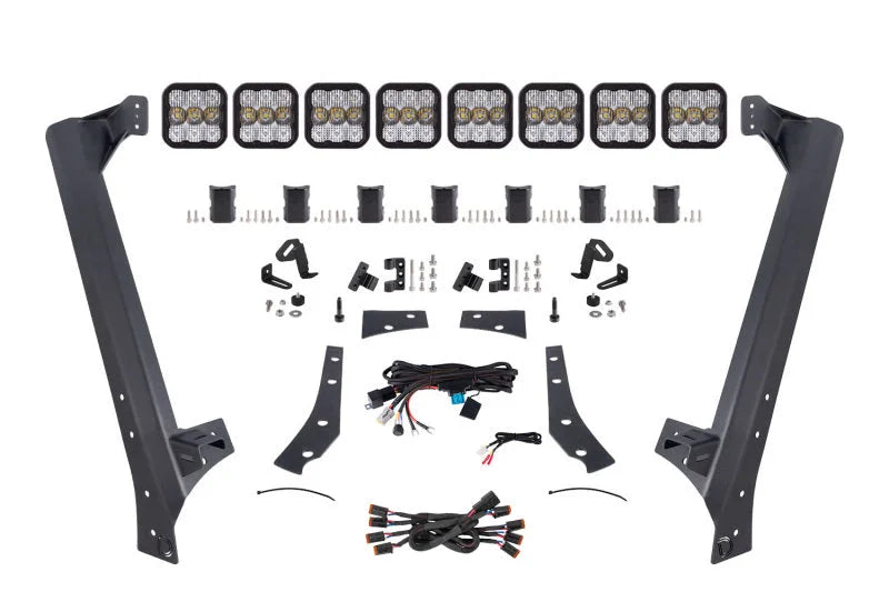 Diode Dynamics Jeep JK SS5 Pro CrossLink Windshield - White Combo Lightbar Kit - Main Product View