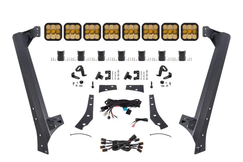 Diode Dynamics Jeep JK SS5 Pro CrossLink Windshield - Yellow Combo Lightbar Kit - Main Product View