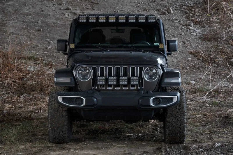 Diode Dynamics Jeep JL SS5 Sport CrossLink Windshield - White Combo Lightbar Kit - Installation View