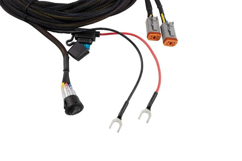 Diode Dynamics Light Duty Dual Output 3-way 4-pin Wiring Harness - Back View
