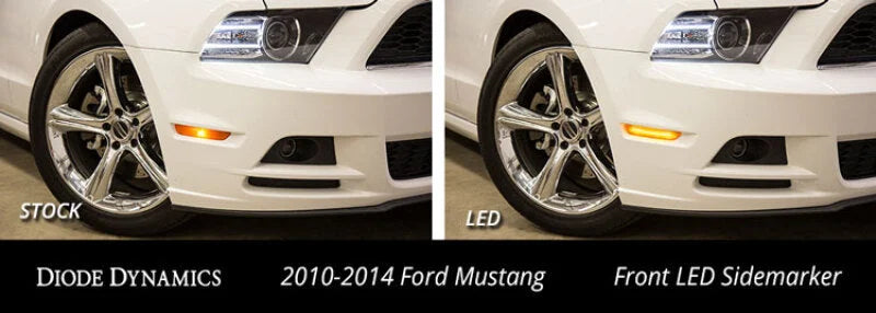 Diode Dynamics Mustang 2010 LED Sidemarkers Clear Set - Installation View