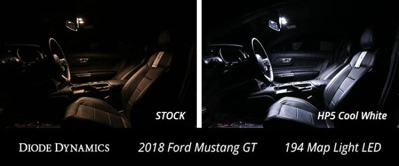 Diode Dynamics Mustang Interior LED Light Kit 18-19 Mustang Stage 1 - Green - Installation View