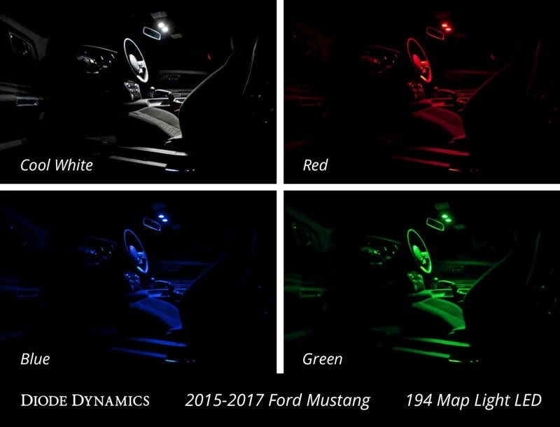 Diode Dynamics Mustang Interior Light Kit 15-17 Mustang Stage 2 - Cool - White - Side View