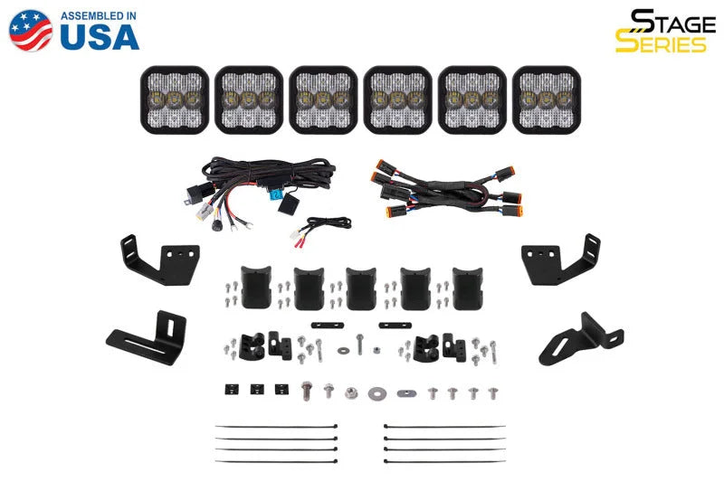 Diode Dynamics Prinsu/Sherpa Roof Racks- SS5 7-Pod CrossLink Mounting Kit - Sport Yellow Combo - Additional View 6