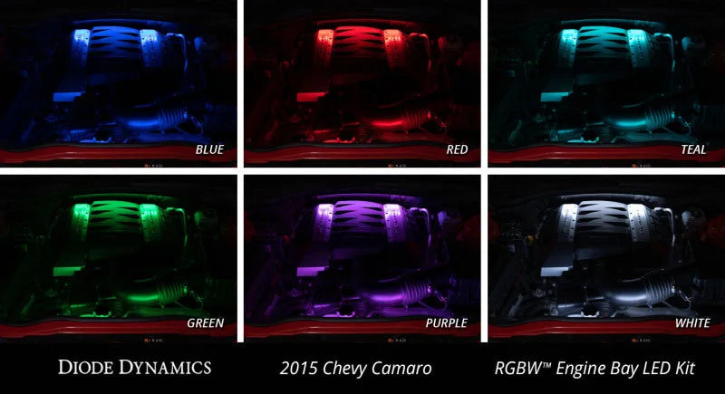 Diode Dynamics RGBW Engine Bay Strip Kit 2pc Multicolor - Additional View 7