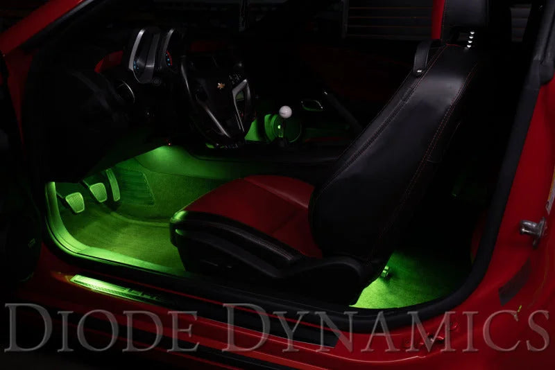 Diode Dynamics RGBW Footwell Strip Kit 4pc Multicolor - Side View