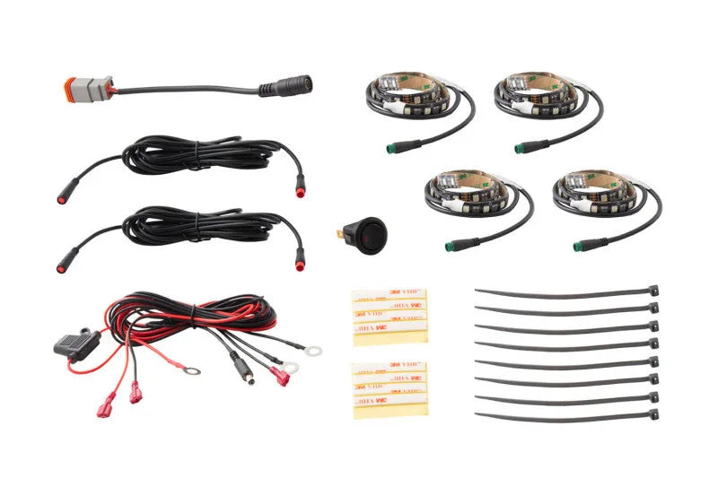 Diode Dynamics RGBW Grille Strip Kit 4pc Multicolor - Main Product View