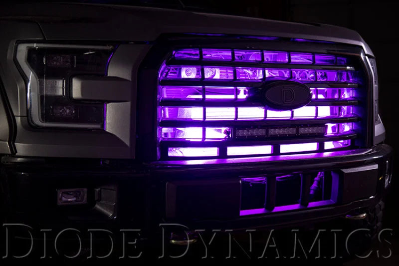 Diode Dynamics RGBW Grille Strip Kit 4pc Multicolor - Side View