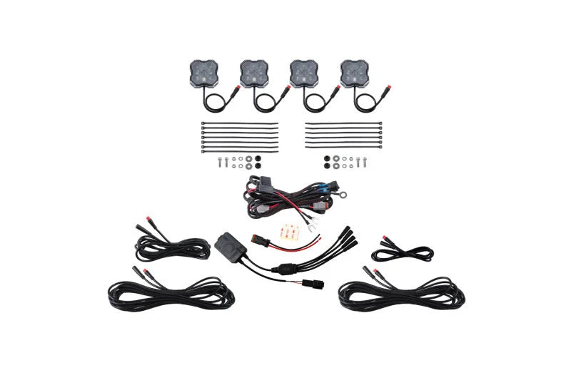 Diode Dynamics RGBW Rock Light Installer Kit w/Controller (4-pack) - Main Product View