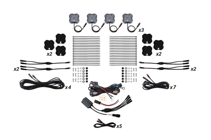 Diode Dynamics RGBW Rock Light Installer Magnet Mount Kit w/Controller (12-pack) - Main Product View