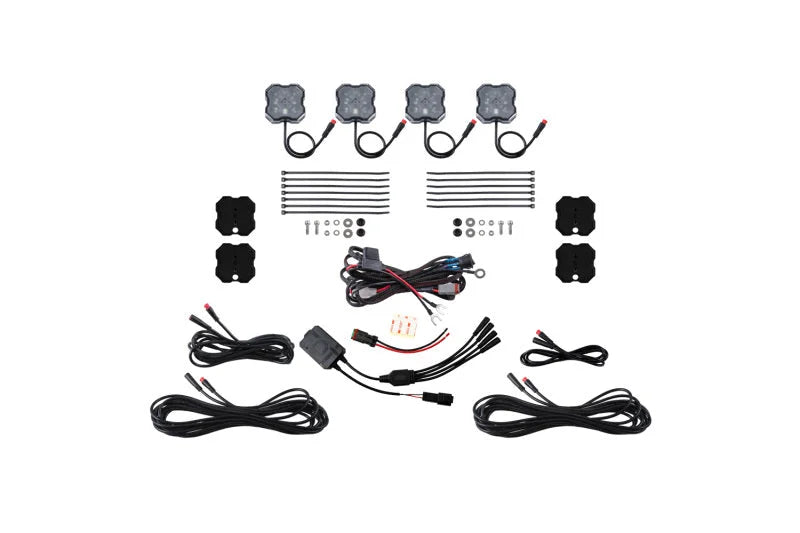 Diode Dynamics RGBW Rock Light Installer Magnet Mount Kit w/Controller (4-pack) - Main Product View