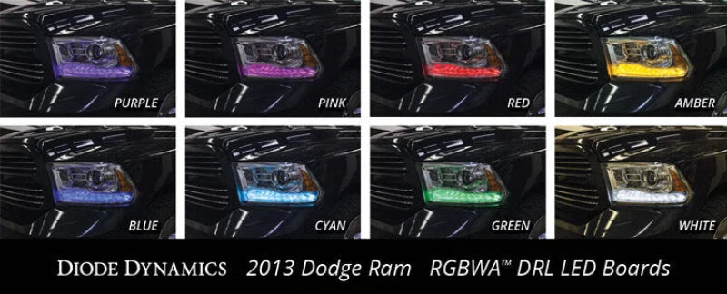 Diode Dynamics Ram RGBWA DRL LED Boards 13-16 Dodge - Back View